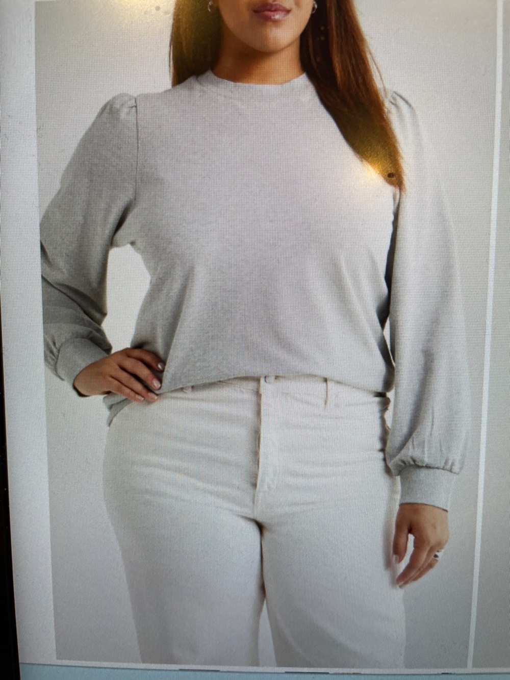 Caslon Puff Shoulder Crewneck Sweatshirt - Picture 5 of 5